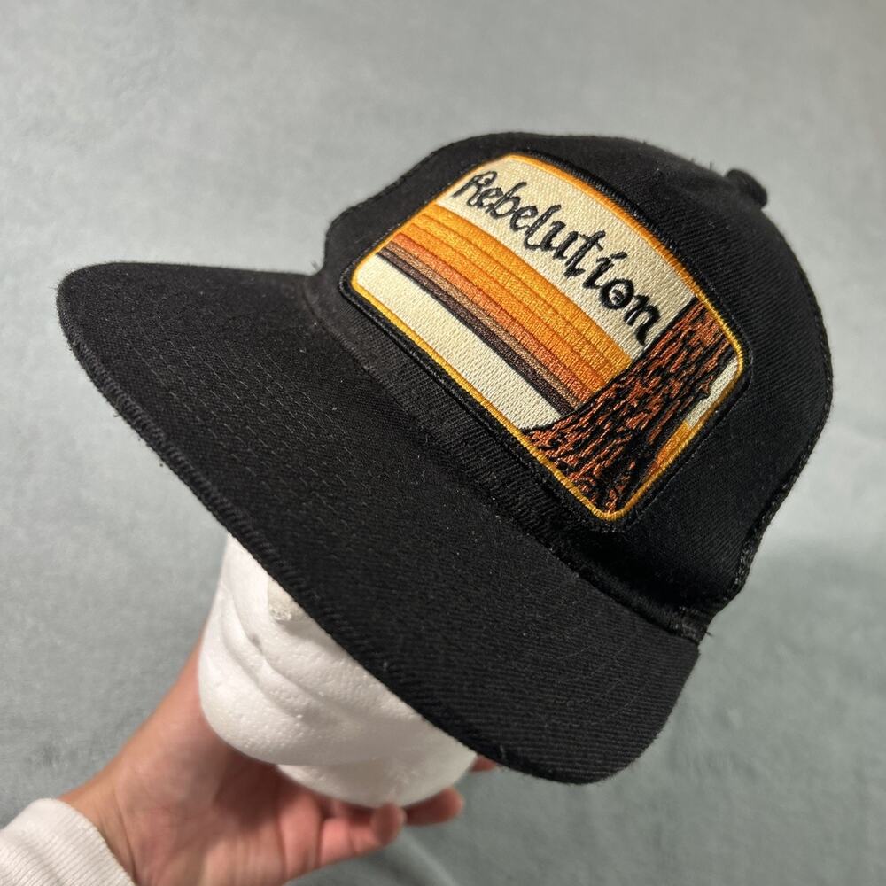 Bart Bridge Rebelution Mesh Trucker Hat Cap Pocket Tree Trunk Black Stripedora